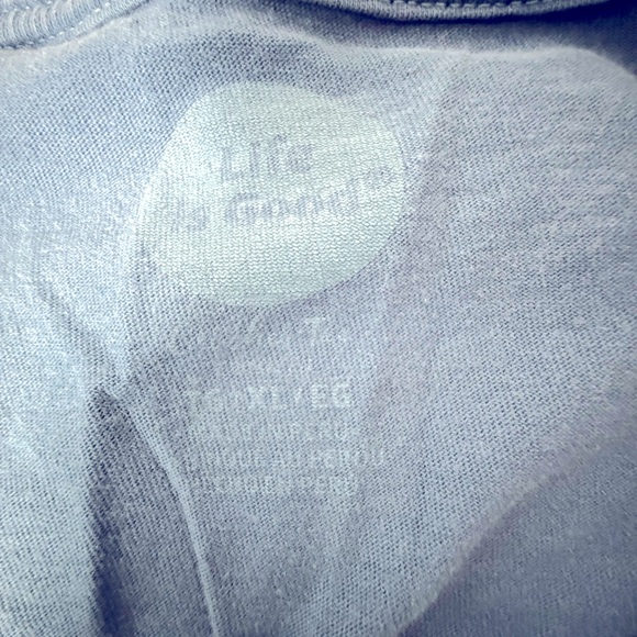 Life is Good Crusher Tee V-Neck Long Sleeve Camping Tee "Simplify" *Flaw* - Picture 6 of 6